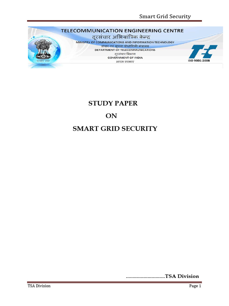 Security in Smart Grid - Final | PDF | Computer Network | Smart Grid