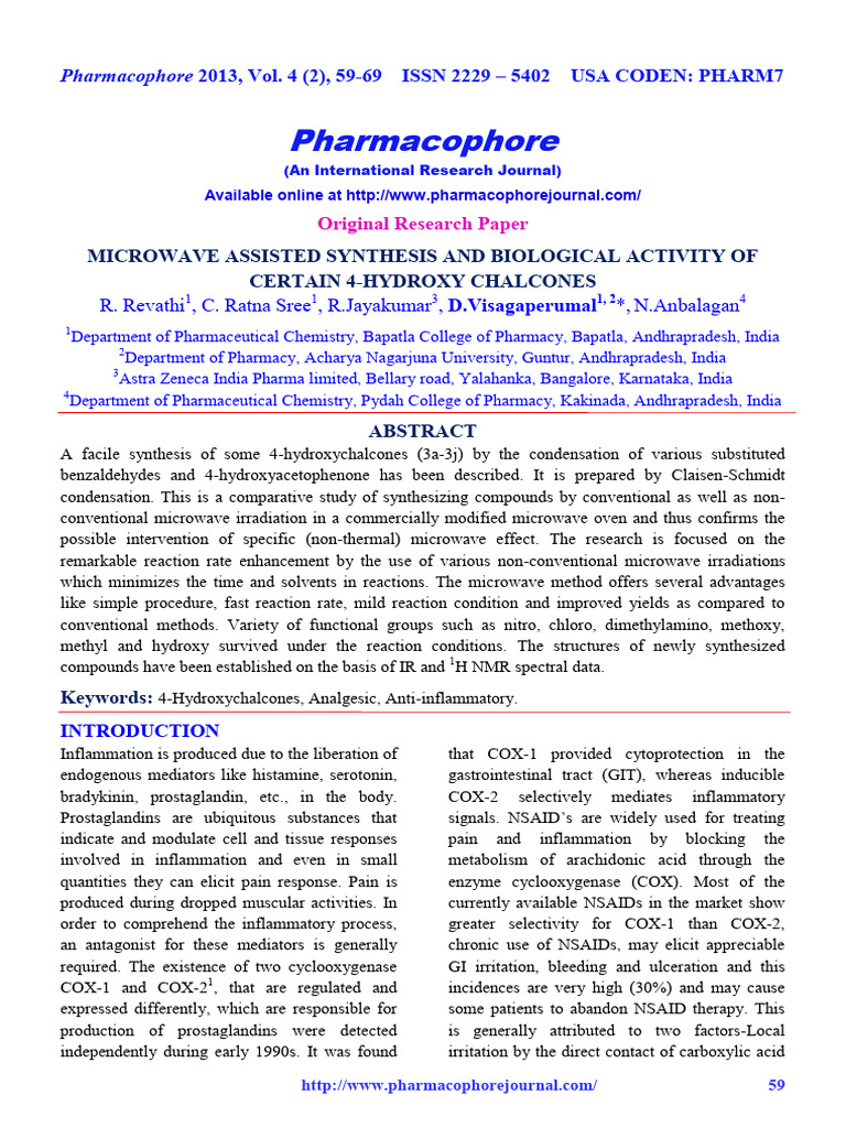Microwave Assisted Synthesis and Biological Activity of Certain 4 ...