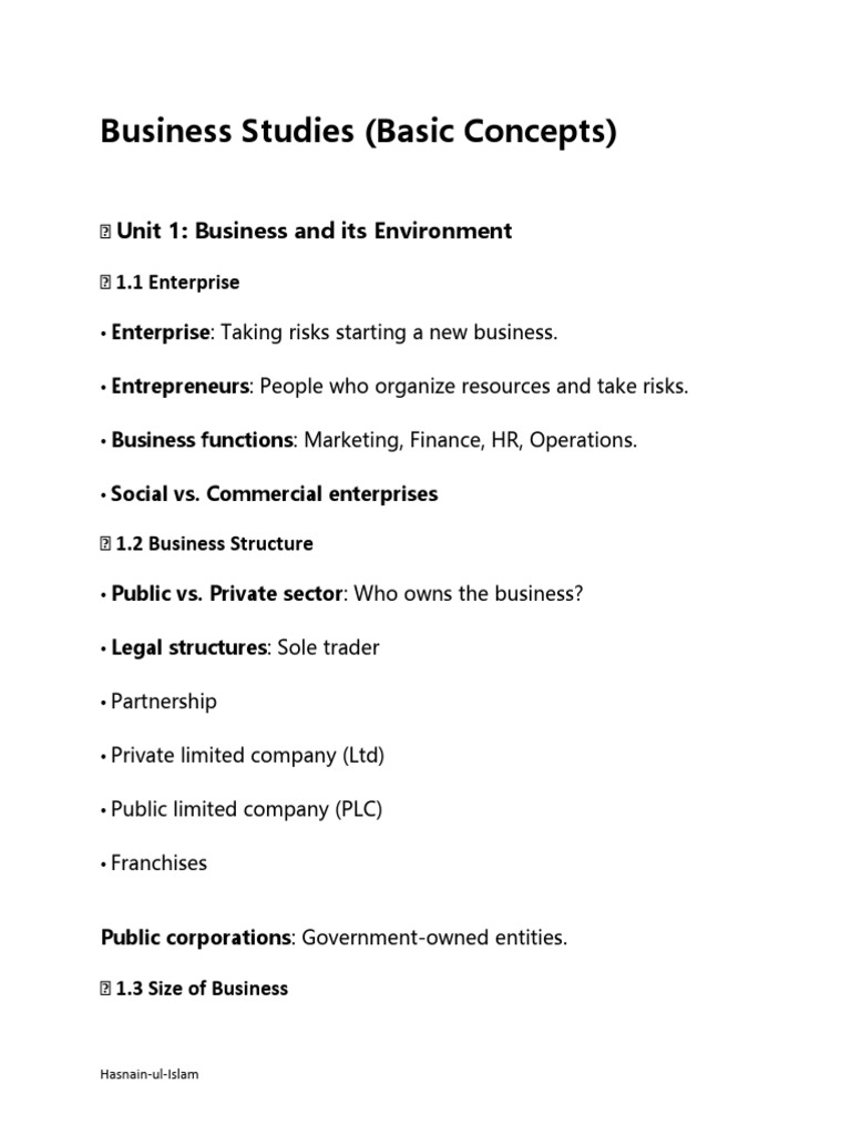 Business Basic Concepts | PDF | Business | Human Resource Management