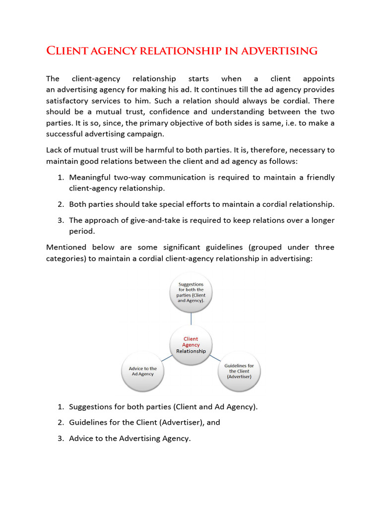 Maintaining Client-Agency Relations in Advertising | PDF | Business