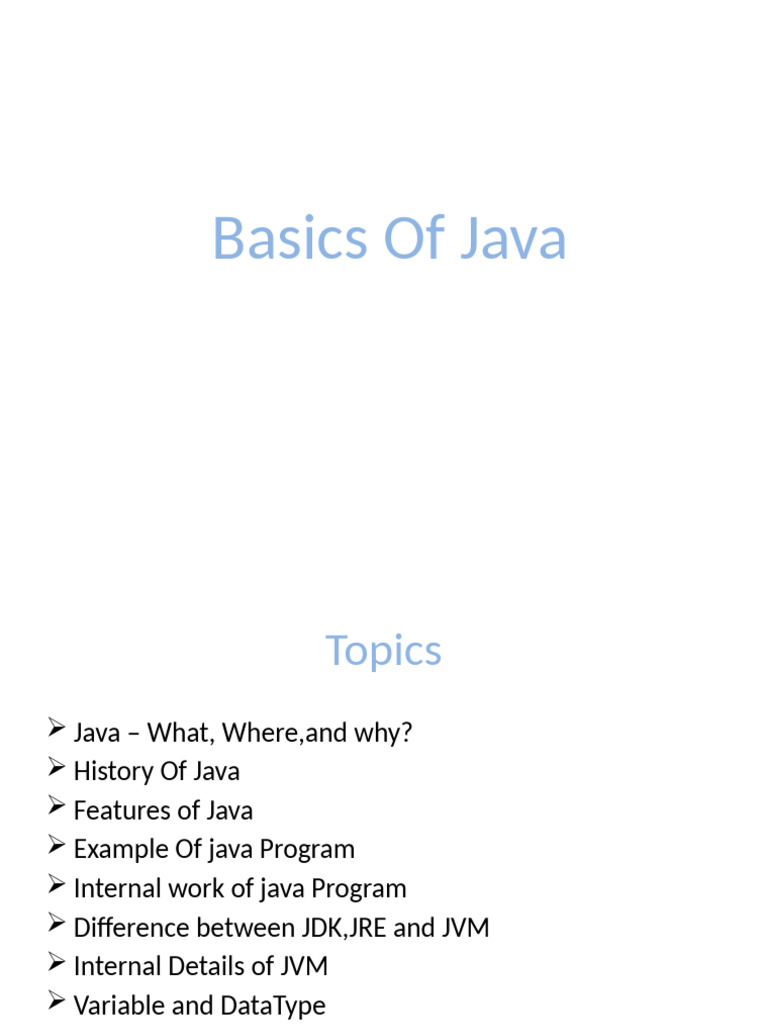 Basic of Java | PDF | Java Virtual Machine | Java (Programming Language)