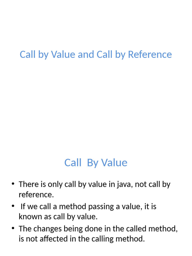 Java Call by Value Explained | PDF