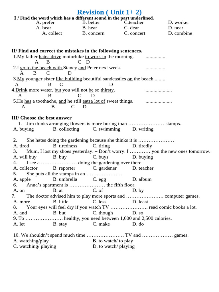 English Language Revision Exercises | PDF | Chess | Chess Theory