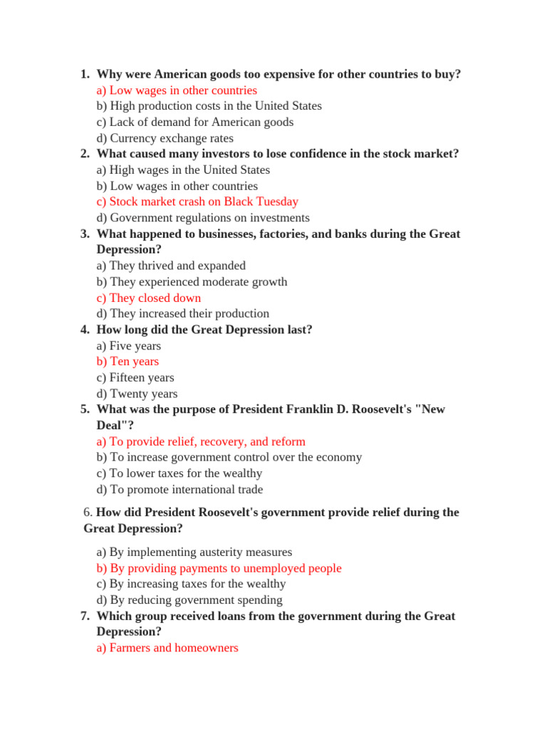 Great Depression Causes and New Deal Solutions | PDF