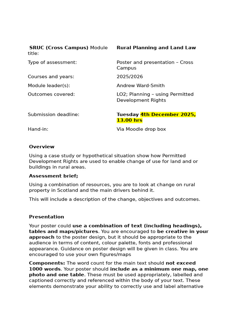 Rural Planning & Land Law Assessment | PDF