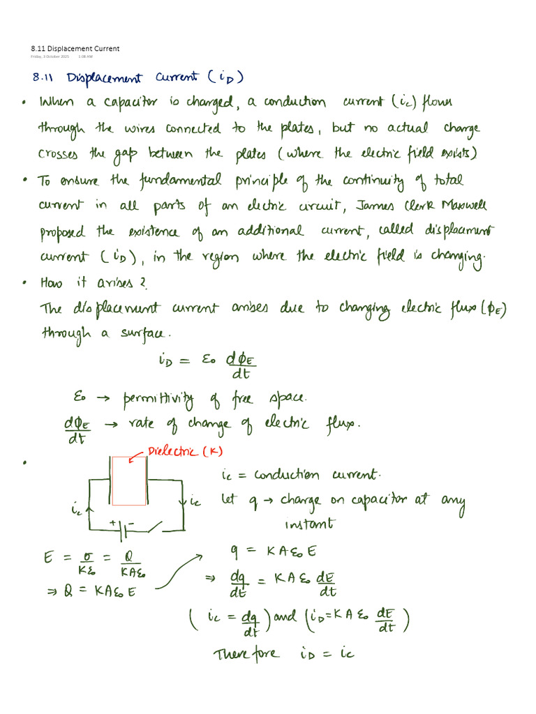 8.11 Displacement Current | PDF