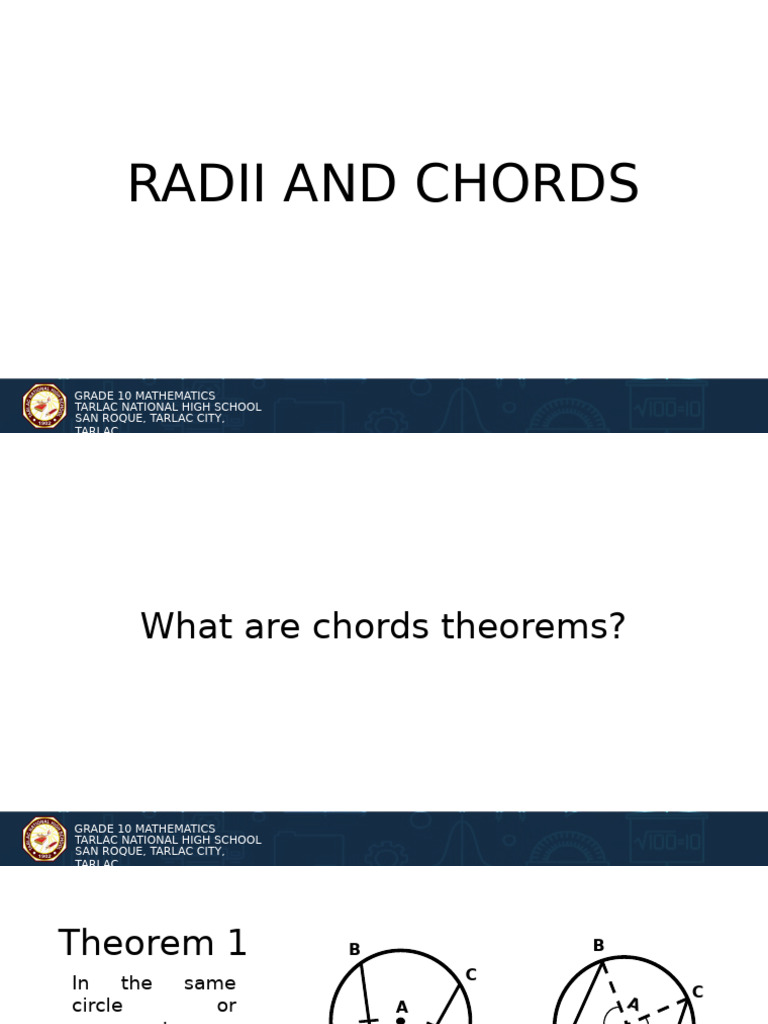 Chord Theorems for Grade 10 Math | PDF | Perpendicular | Geometry