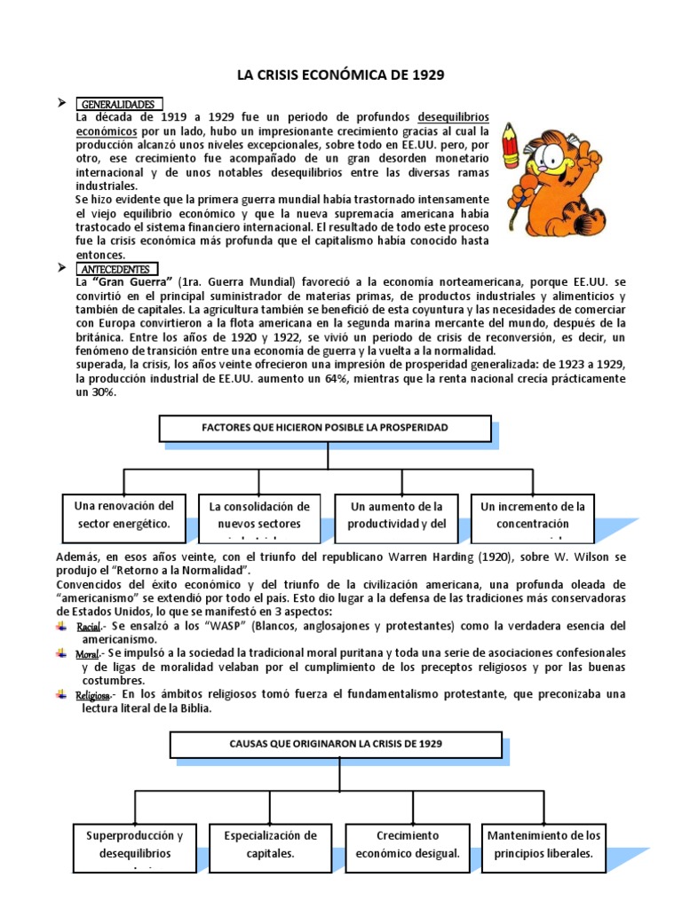 Resumen de la Crisis de 1929 | PDF | Gran depresion | Nuevo acuerdo