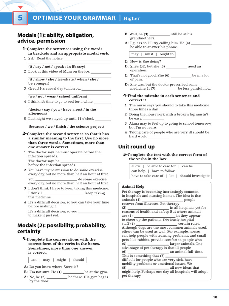 Mastering Modal Verbs for English Grammar | PDF | Pet | Physician