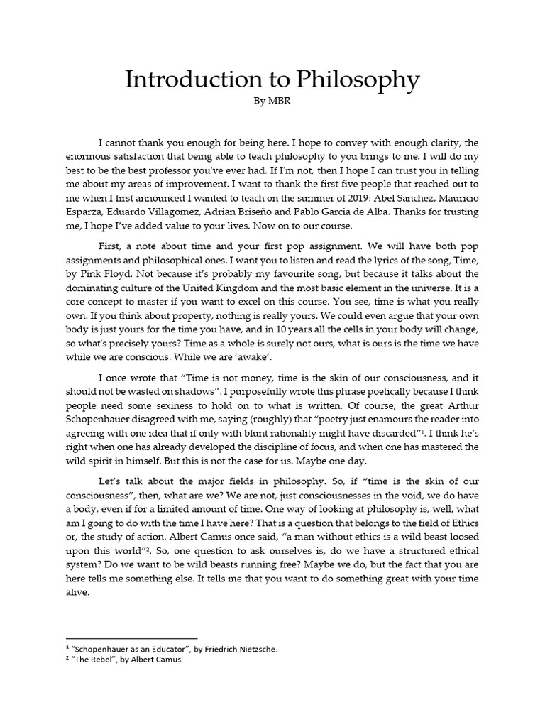 Introduction to Philosophy Concepts | PDF | Epistemology | Liberal Arts ...