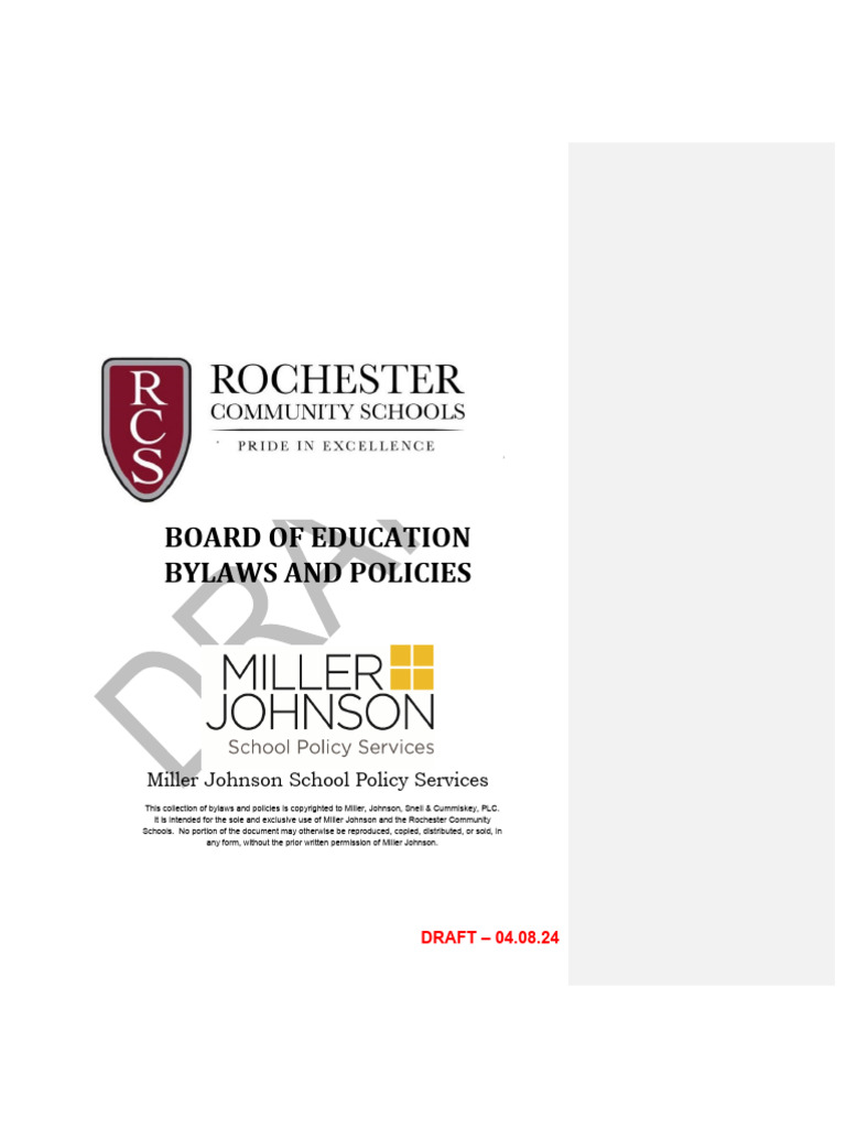 RCS Revised Policy Manual-04.10.24 | PDF | By Law | Expense