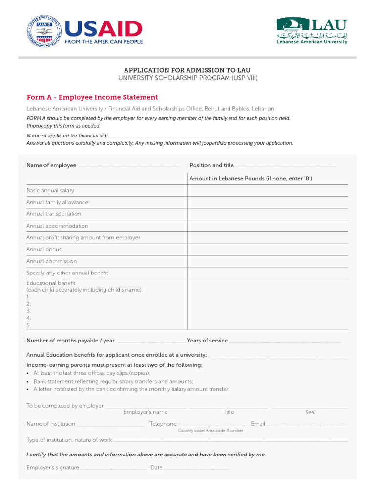 Usaid Usp Forma | PDF