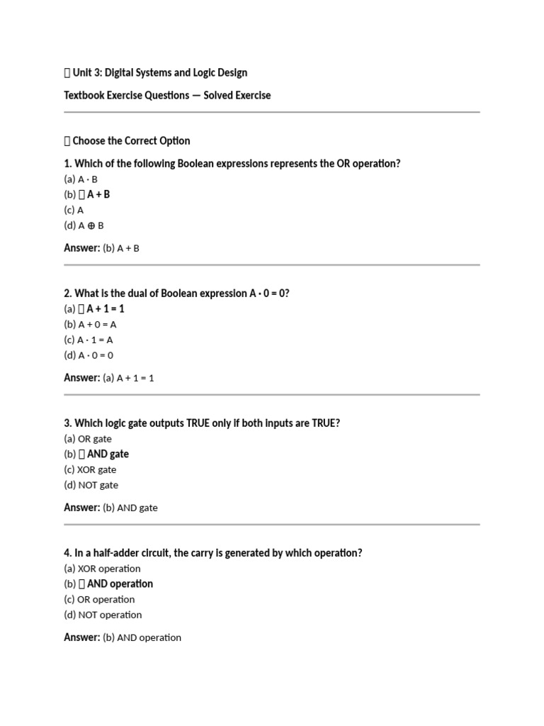 Computer 9th Exercise Chapter No 03 | PDF