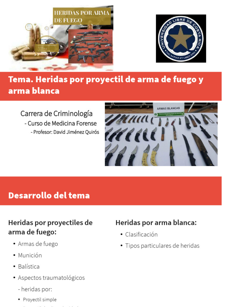 Heridas Por Proyectil de Arma de Fuego y Arma Blanca | PDF | Armas de ...