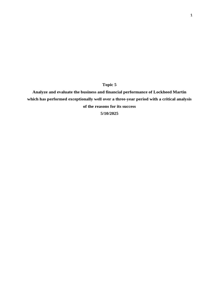 Final Updated LMA-394 (Osama) | PDF | Swot Analysis | Lockheed Martin