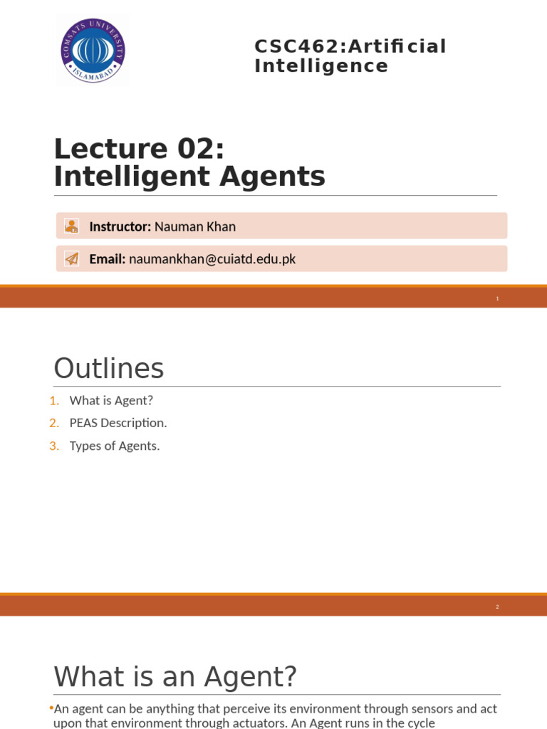Understanding Intelligent Agents in AI | PDF | Actuator | Perception