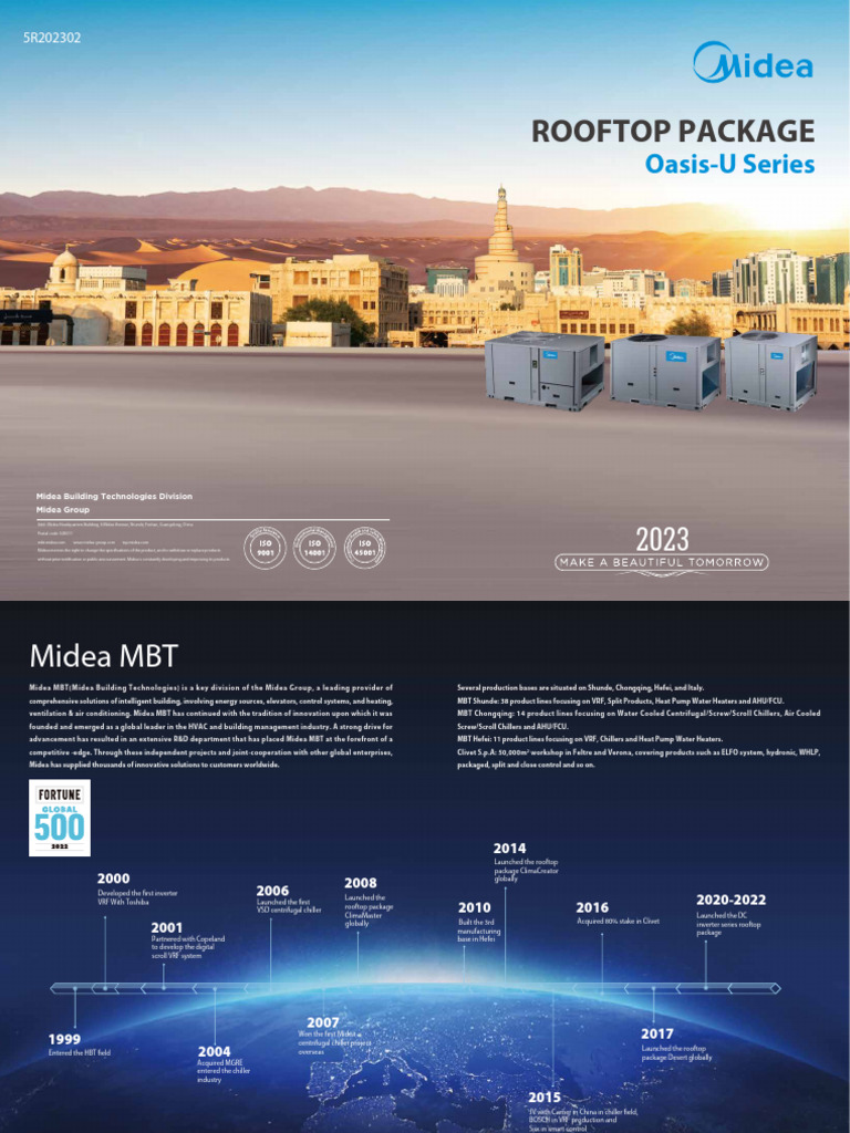 PD Midea Rooftop Package 5-30 Ton Oasis-U Catalog 20230302 V3 | PDF ...