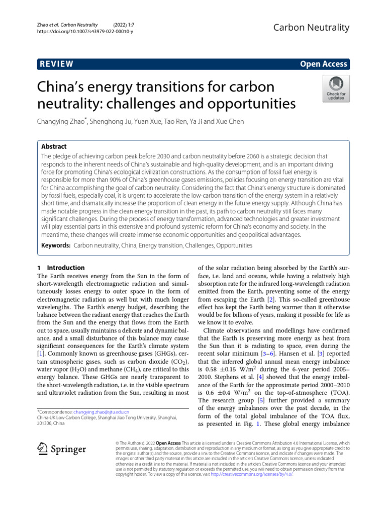 China's Energy Transition for Carbon Neutrality | PDF | Greenhouse Gas ...