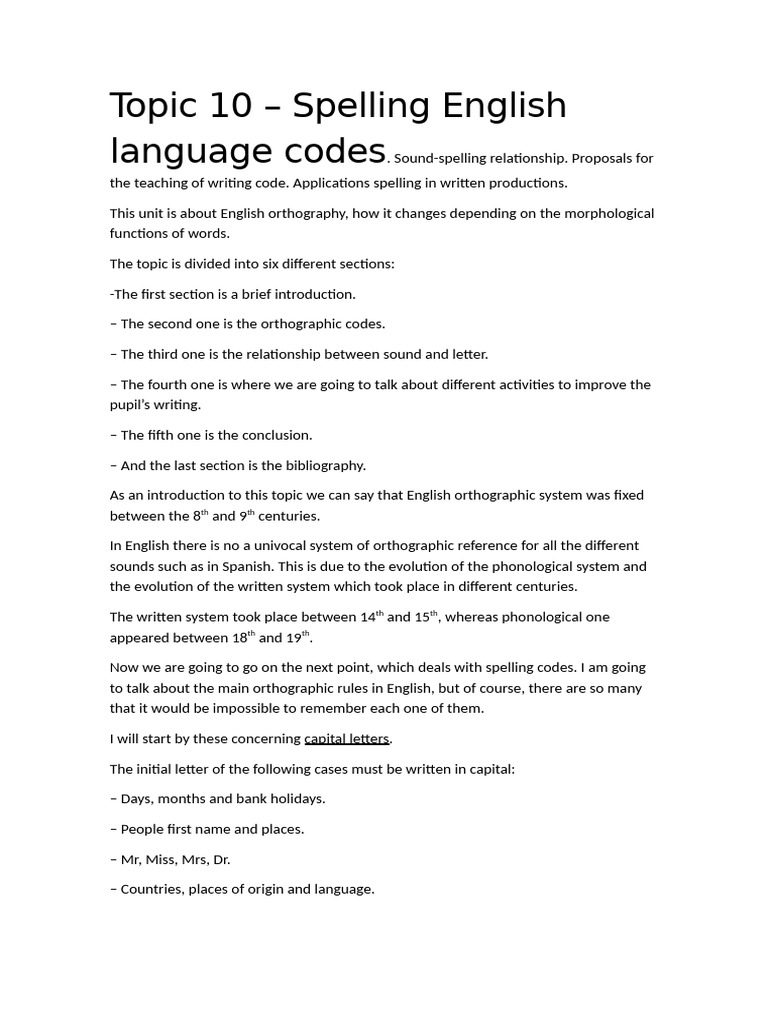 English Spelling Rules and Codes | PDF | English Language | Word
