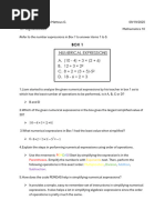 RMA Answer Key for Grades 7-10 | PDF | Area | Mean