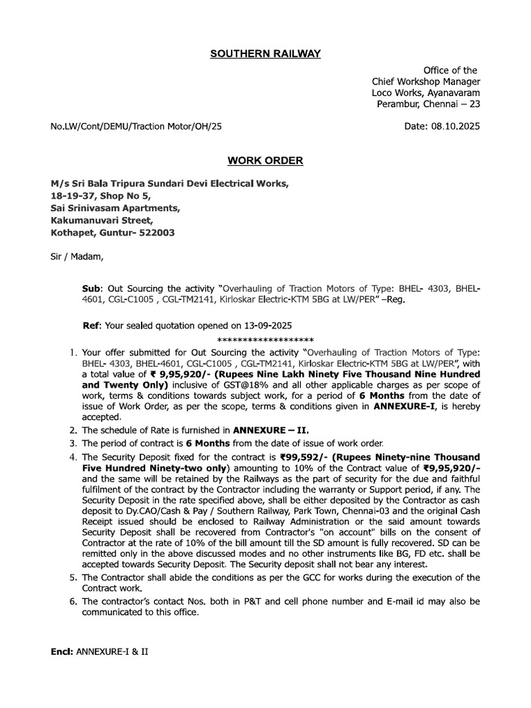 Work Order Signed | PDF
