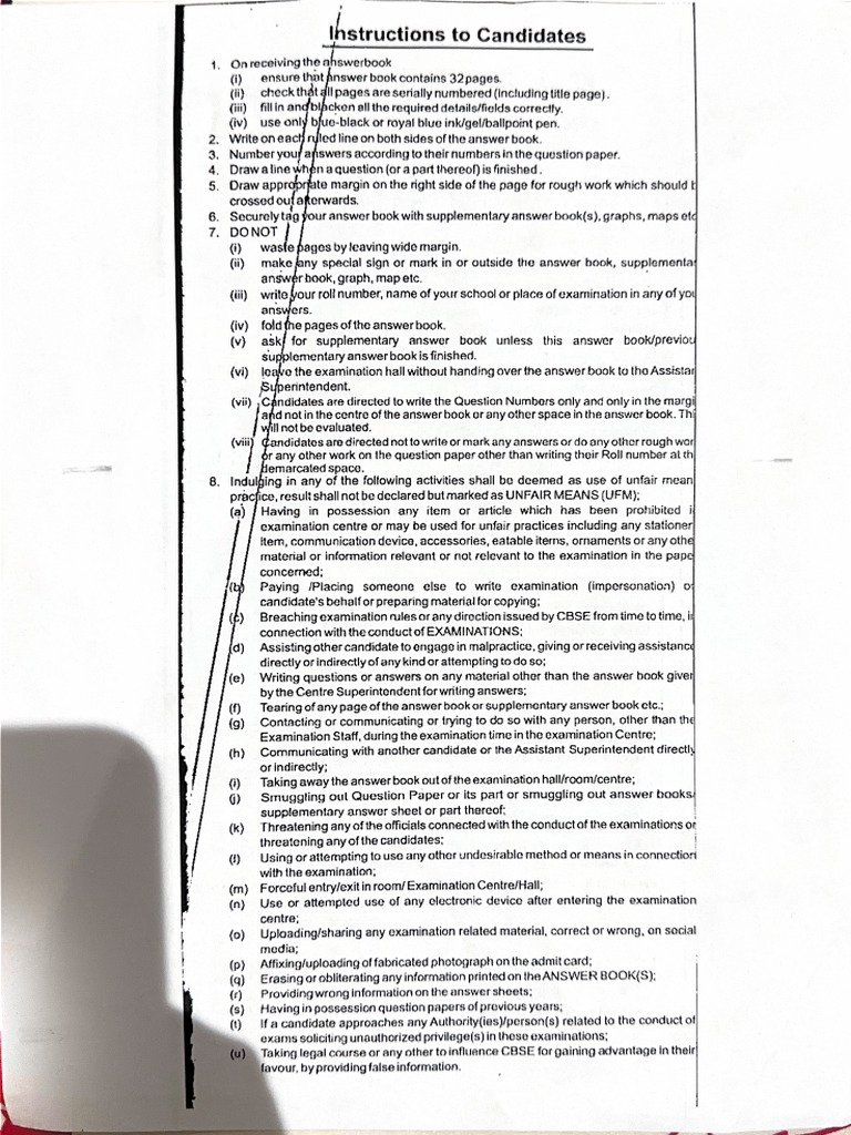 Board Eng Ans Sheet | PDF