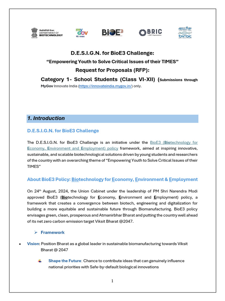 BioE3 Challenge: Youth Innovators RFP | PDF | Microorganism | Biofilm