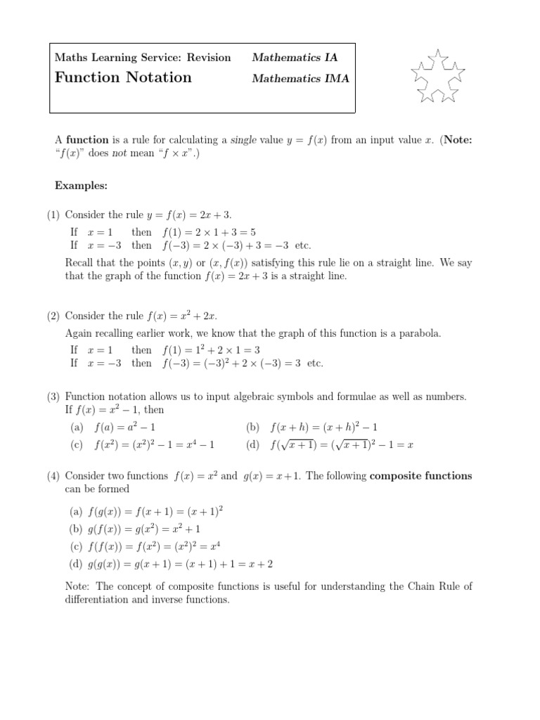 Understanding Function Notation in Maths | PDF | Function (Mathematics ...