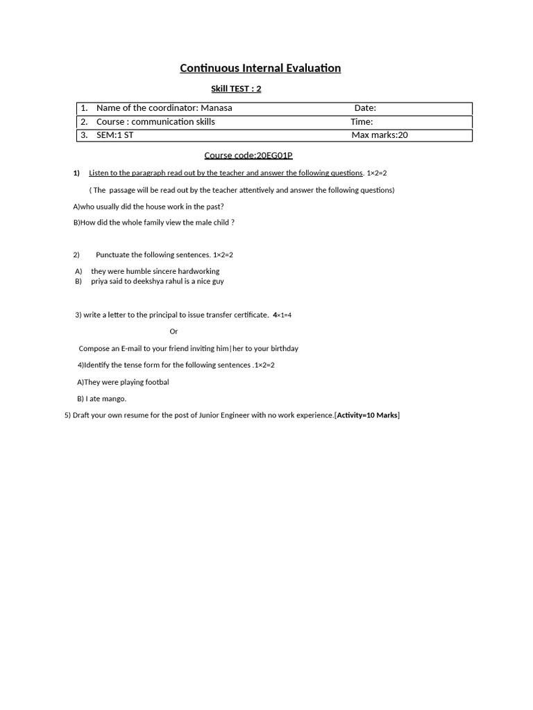 Skill Test 2 New 2024 | PDF