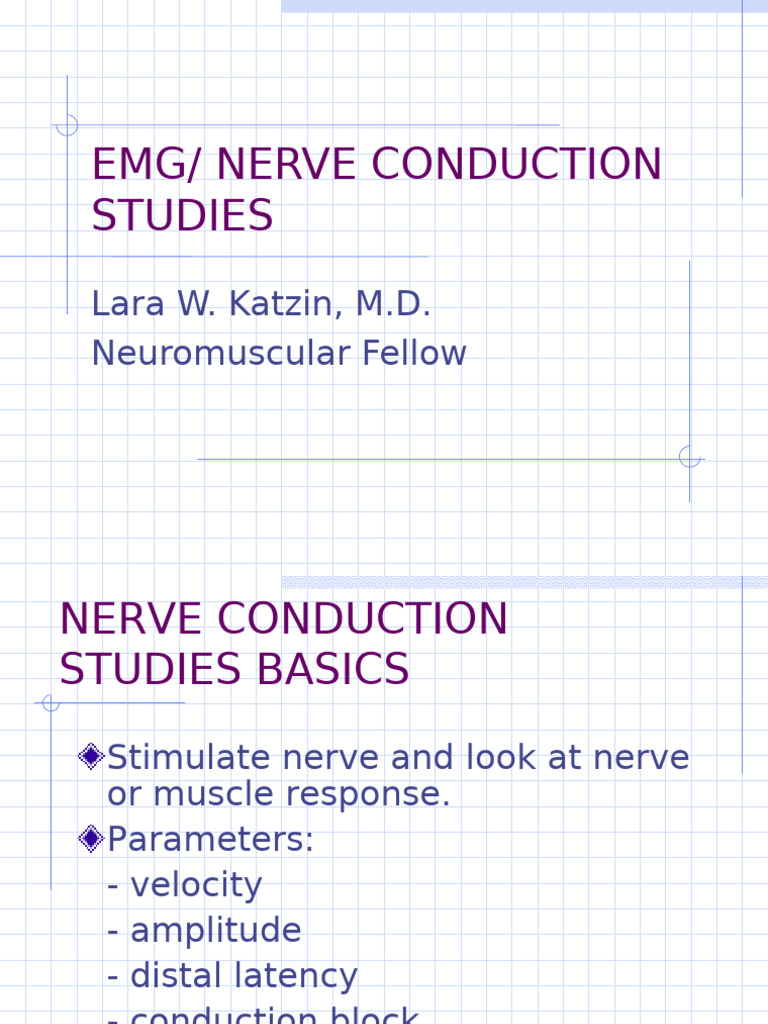 Nerve Conduction Studies Overview | PDF | Thumb | Spinal Cord