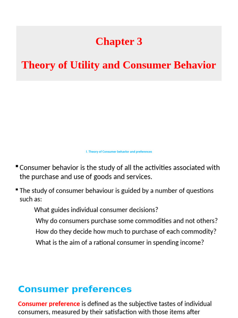 Utility Theory and Consumer Behavior | PDF | Utility | Consumers