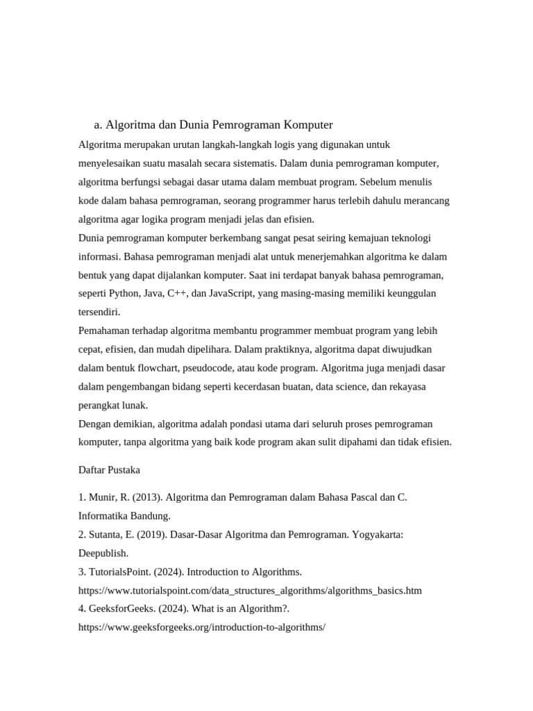 Algoritma dan Sejarah Bahasa Java | PDF