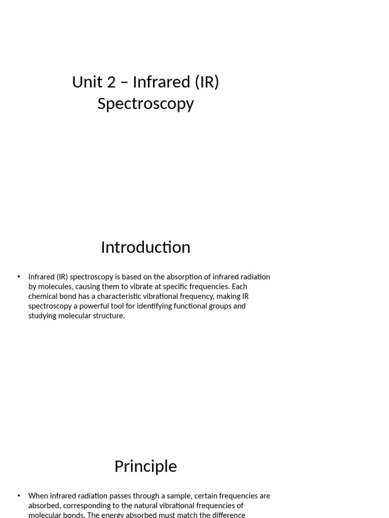 Infrared Spectroscopy Basics and Applications | PDF | Infrared ...
