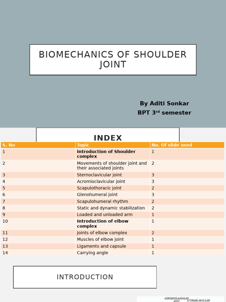 Shoulder Joint Biomechanics Overview | PDF | Elbow | Anatomical Terms ...