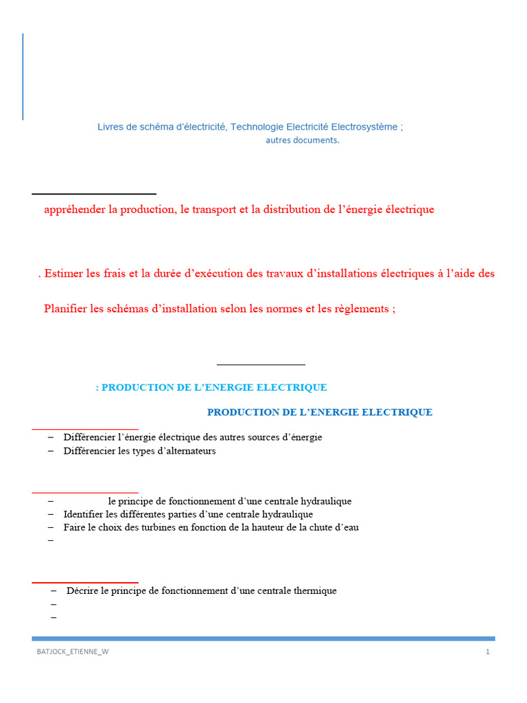 Production et distribution d'énergie électrique | PDF | Puissance ...