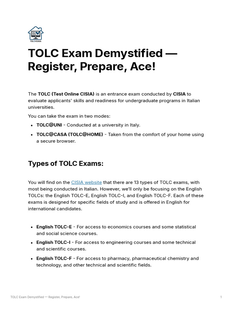 All About TOLC-1 | PDF | Trigonometric Functions | Equations