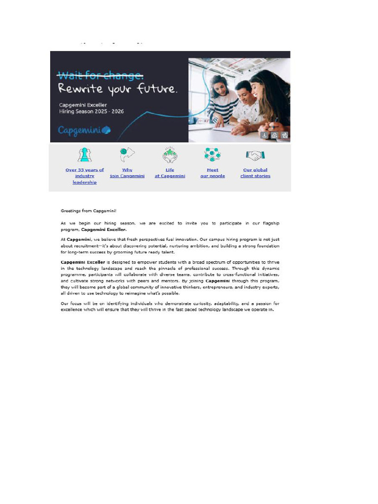 Capgemini JD | PDF
