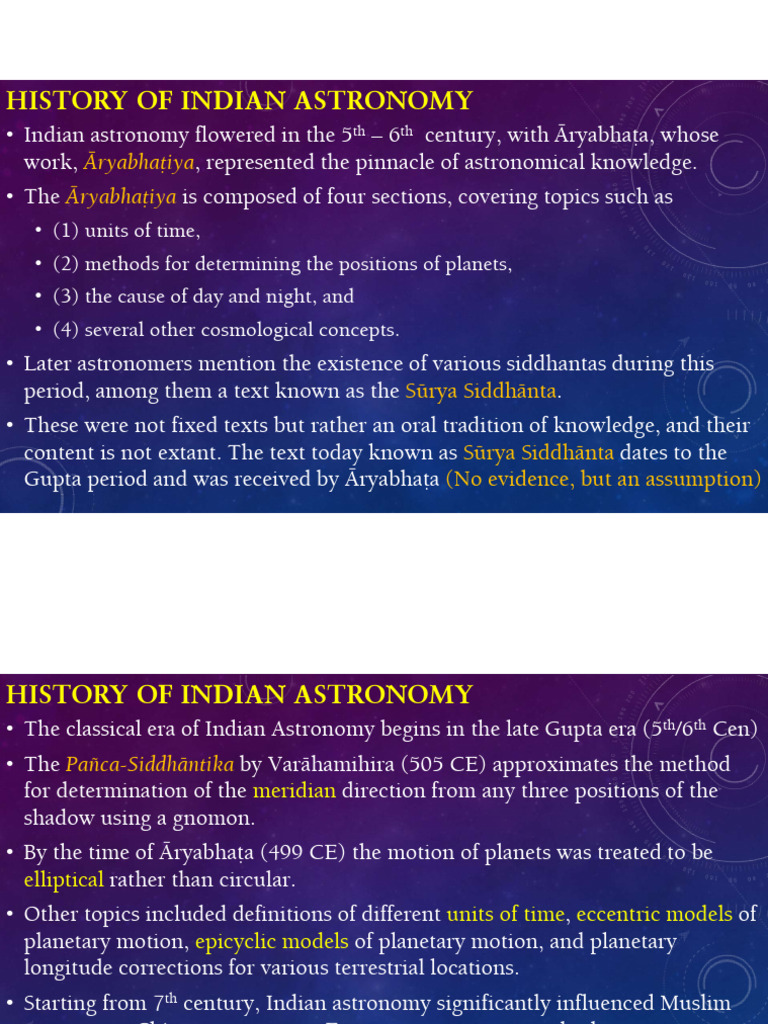 Indian Astronomy: History and Influence | PDF | Astronomy