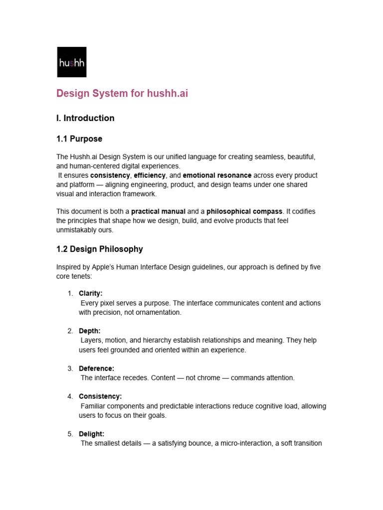 Hushh.ai Design System Overview | PDF | Typography | Typefaces
