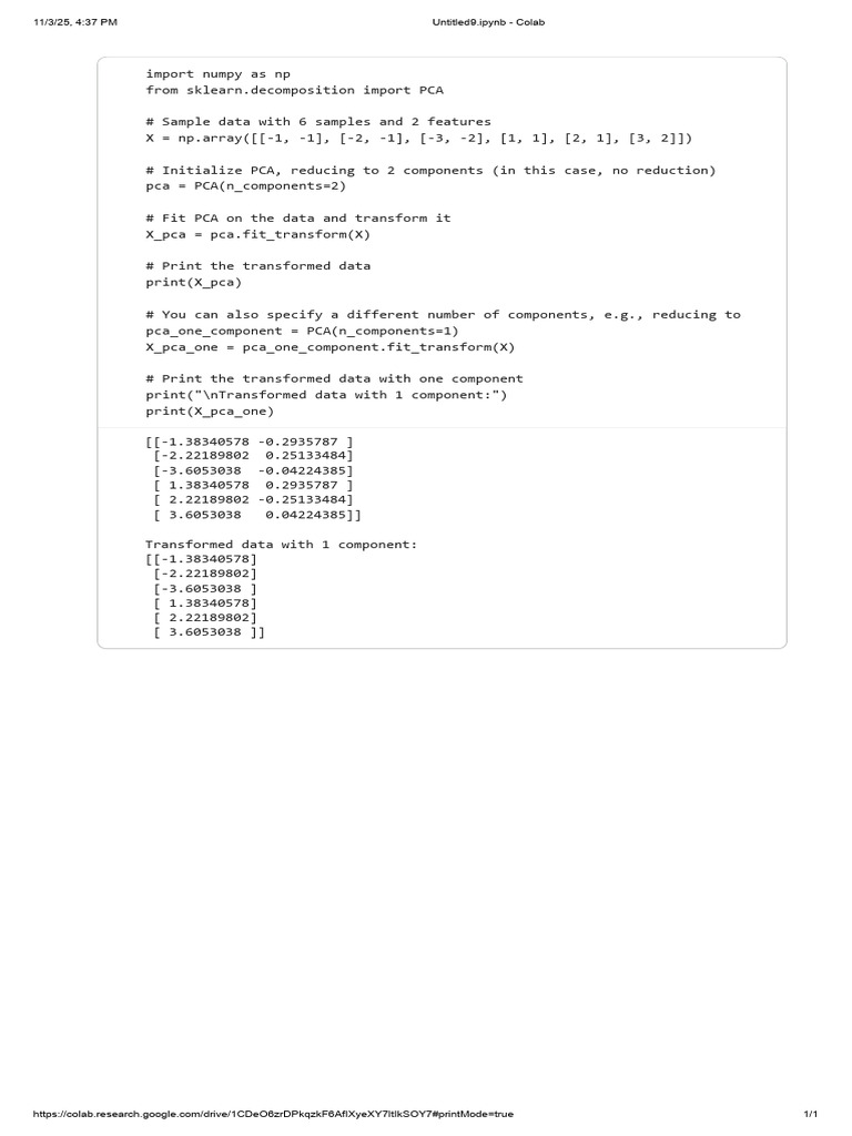 PCA Implementation in Python | PDF