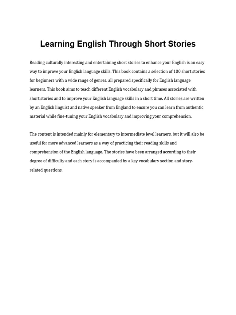 Improve English with Short Stories | PDF | Reading Comprehension | Salad