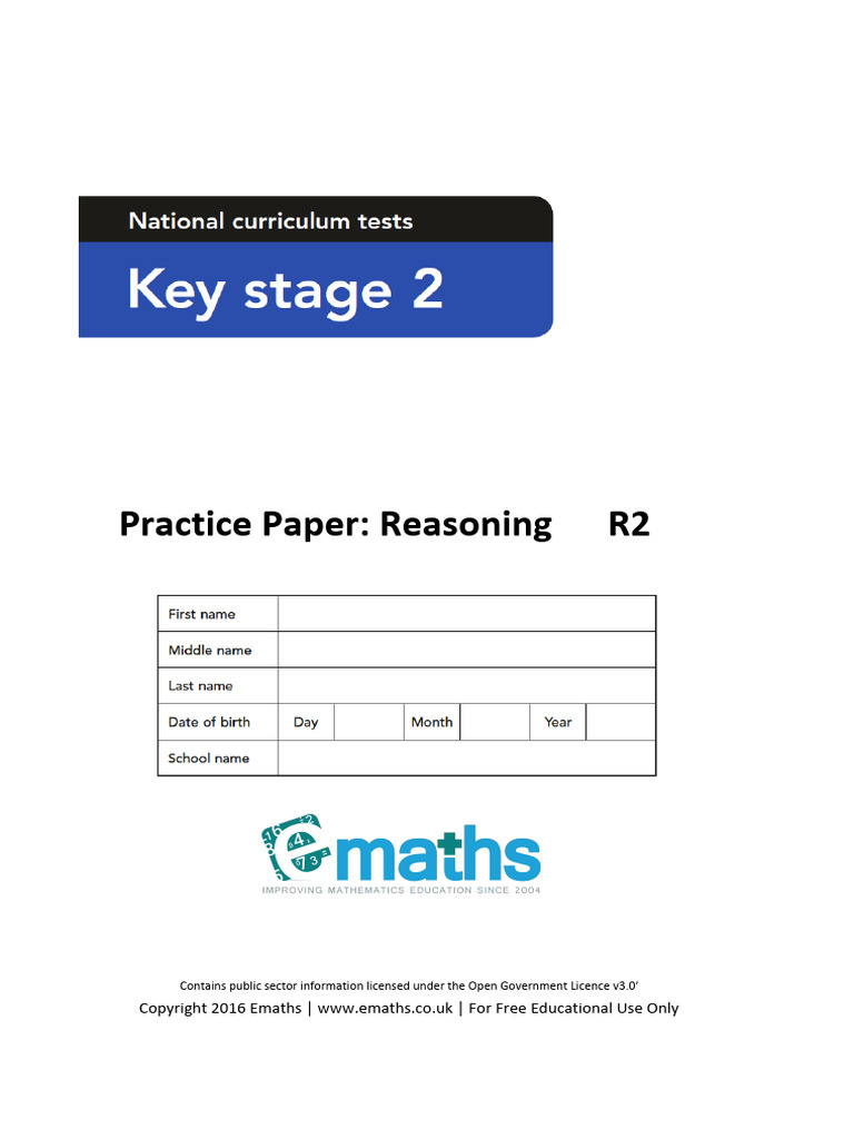 Key Stage 2 Reasoning Practice Paper | PDF