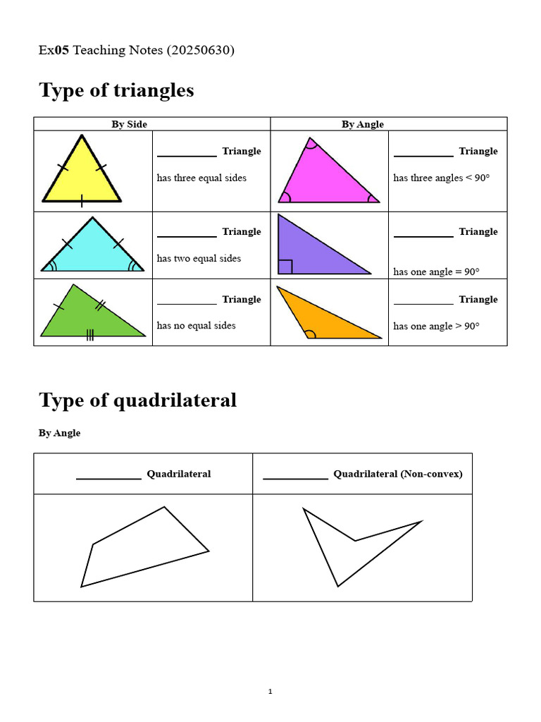 Ex05 Teaching Notes 20250630 | PDF | Triangle | Polygon