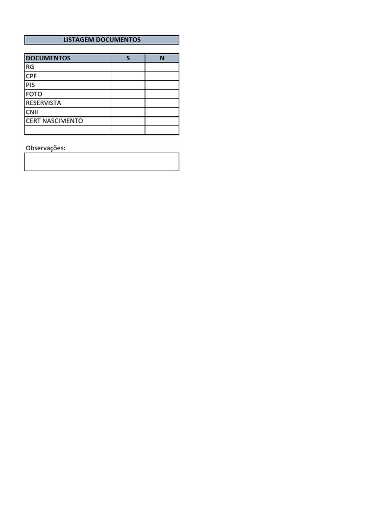 Documentos Check | PDF