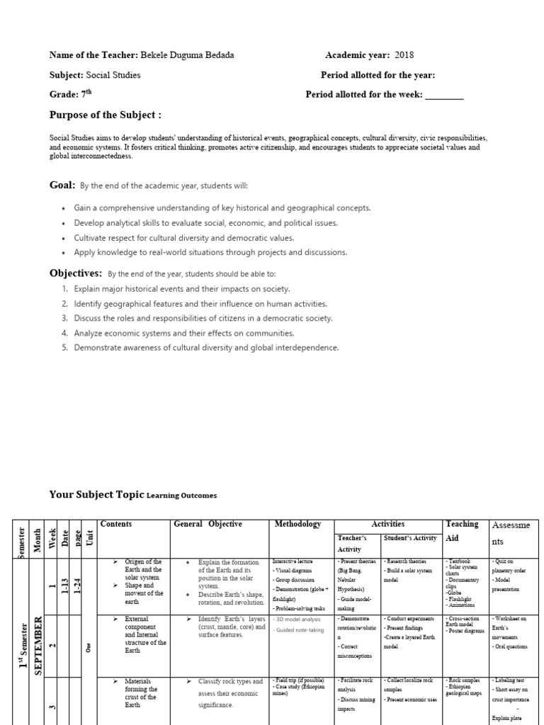 7th Grade Social Studies Curriculum Guide | PDF | Rock (Geology) | Geology