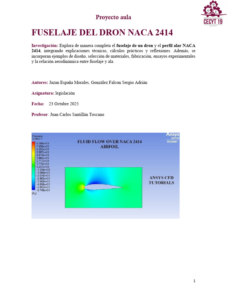 Fuselaje y NACA 2414 en Drones | PDF | Superficie sustentadora ...