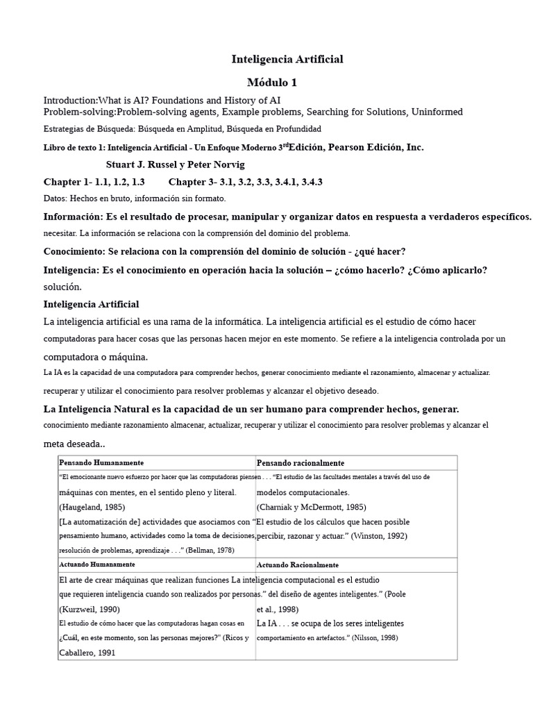 Fundamentos de la Inteligencia Artificial | PDF | Inteligencia ...