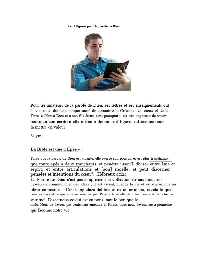 7 Figures de la Parole de Dieu | PDF | Discours | Dieu
