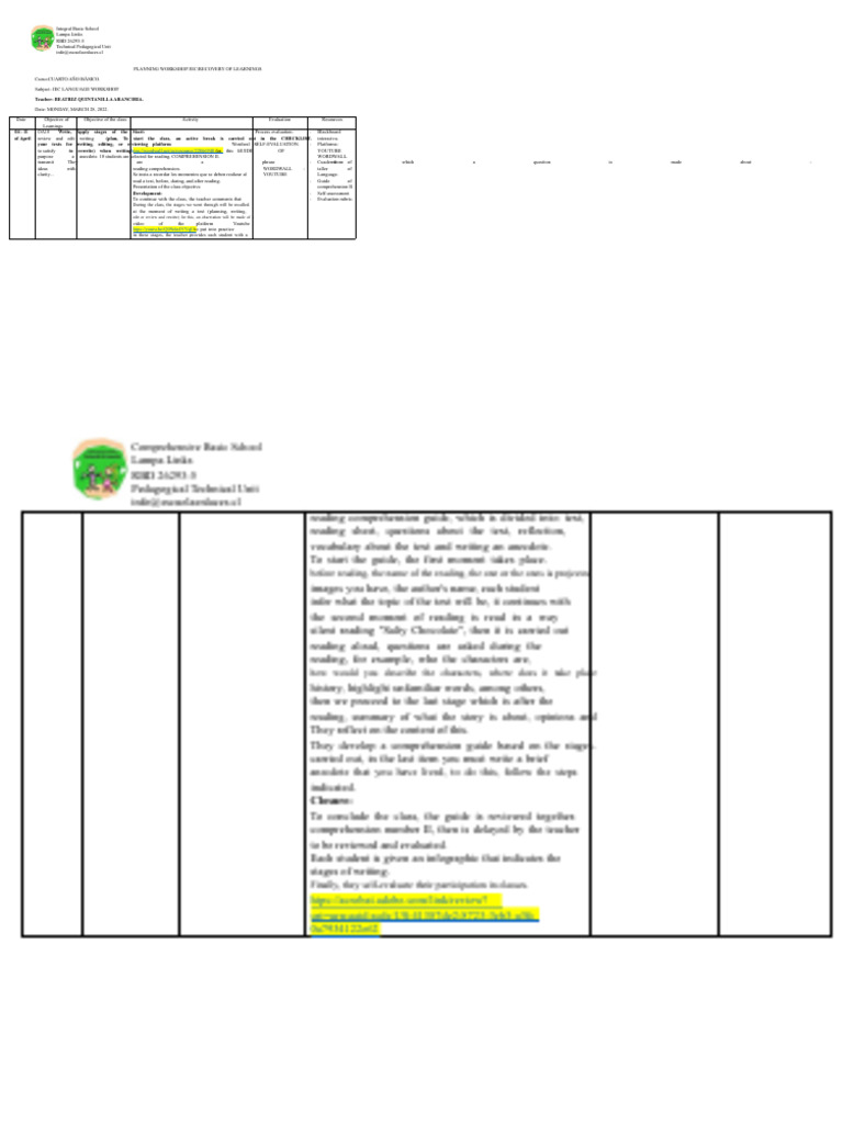 Workshop Planning Jec Language 4TH April | PDF | Reading Comprehension ...