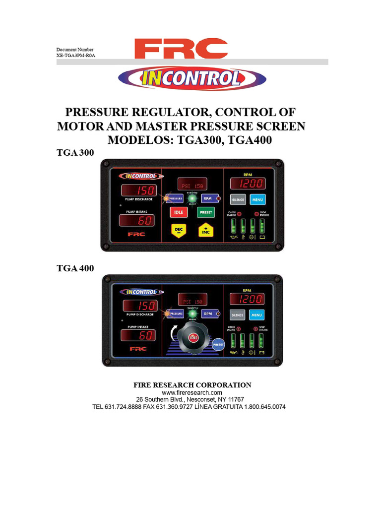 FRC InControl 400 Pressure Regulator Manual | PDF | Pump | Light ...